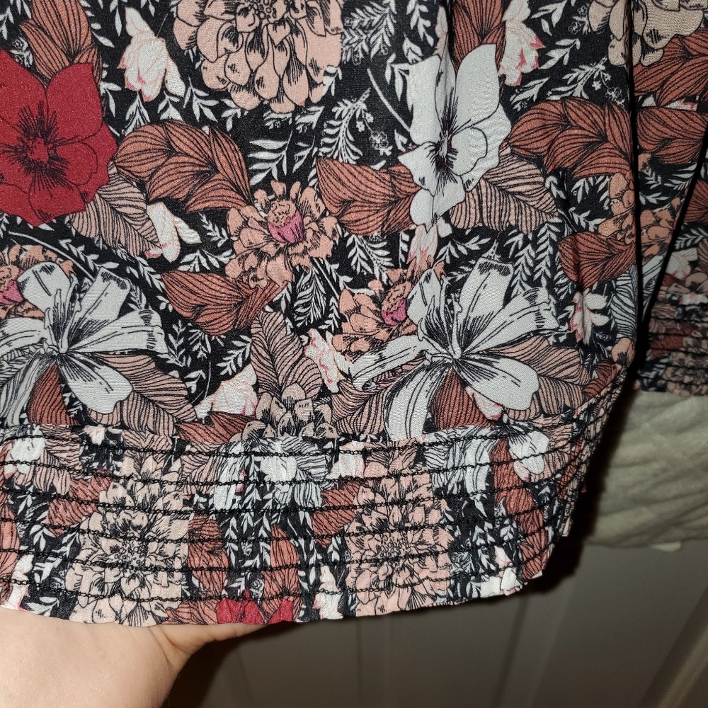 2x Maurice's Floral Semi-sheer 3/4 Sleeve Top Blouse - Picture 5 of 7